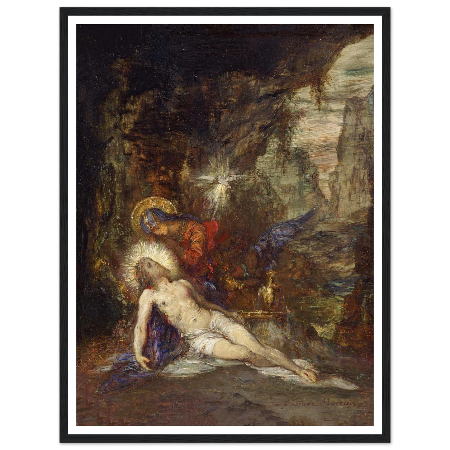 Pietà Art Print | Gustave Moreau - Framed Poster - 30x40 cm / 12x16″ - Black frame