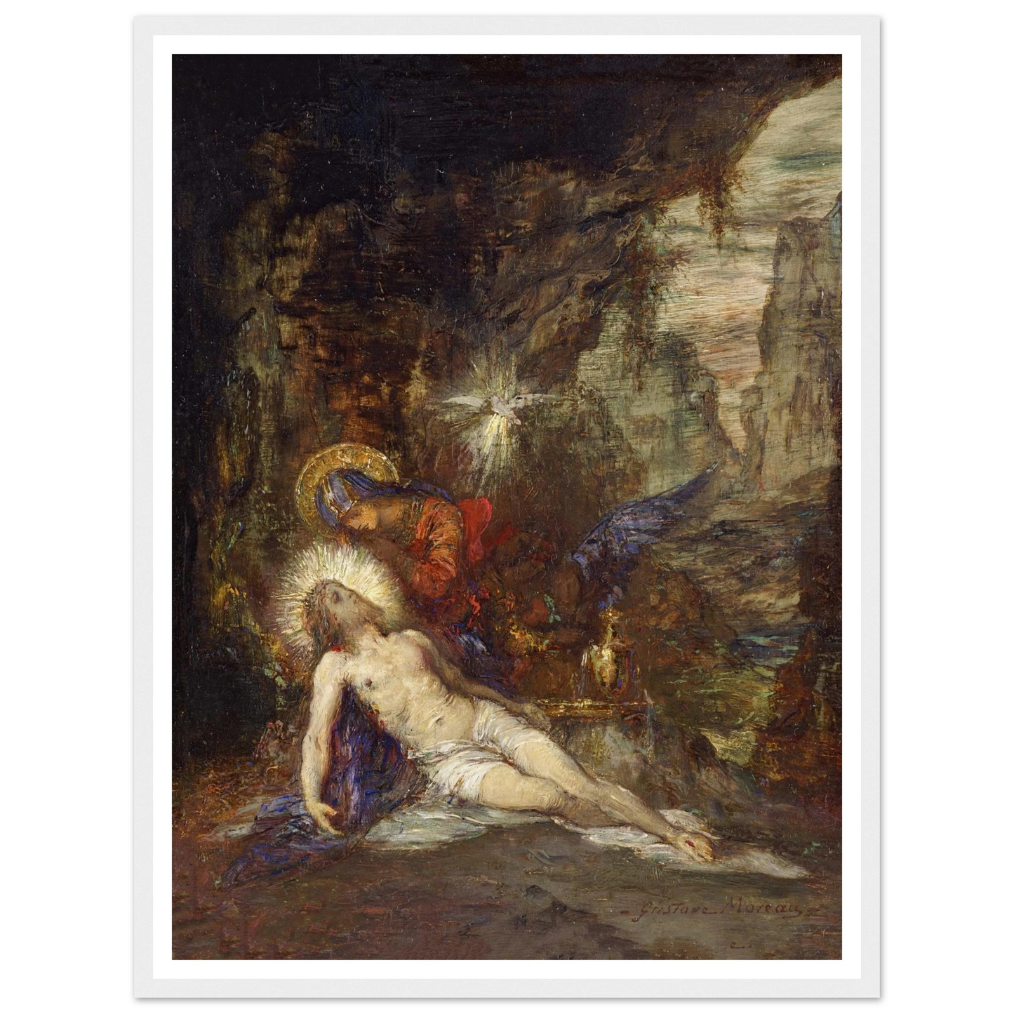 Pietà Art Print | Gustave Moreau - Framed Poster - 30x40 cm / 12x16″ - Black frame