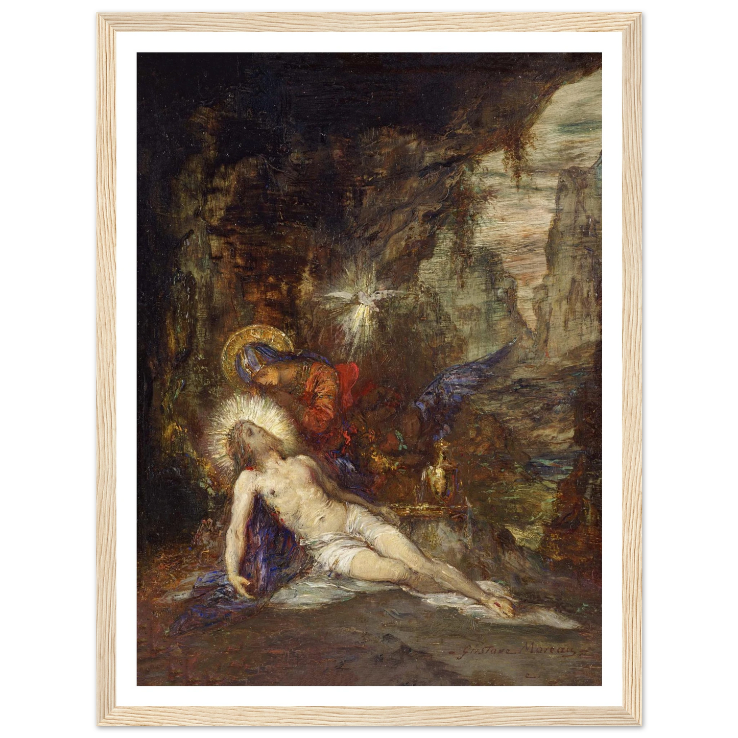 Pietà Art Print | Gustave Moreau - Framed Poster - 30x40 cm / 12x16″ - Black frame