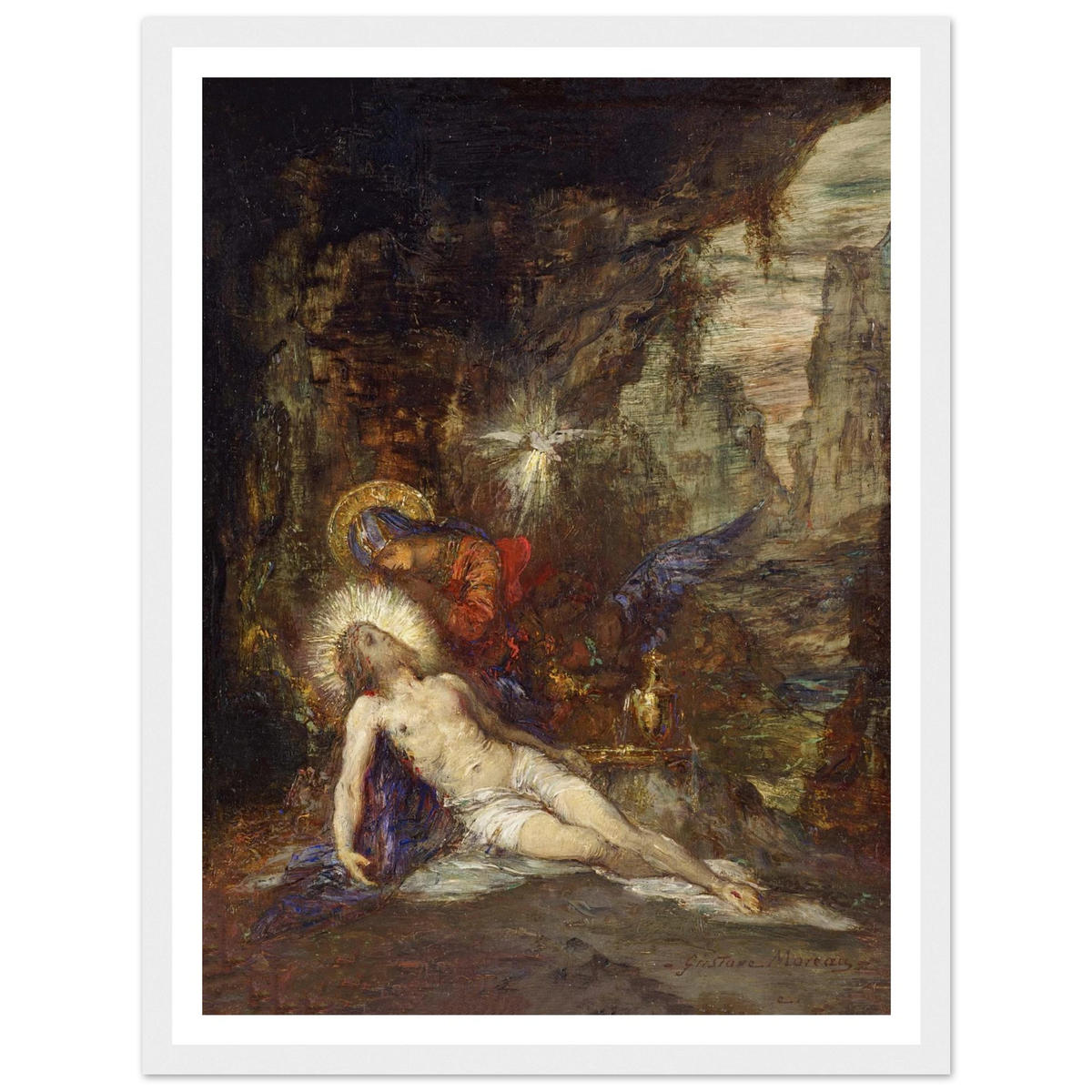 Pietà Art Print | Gustave Moreau - Framed Poster - 30x40 cm / 12x16″ - Black frame