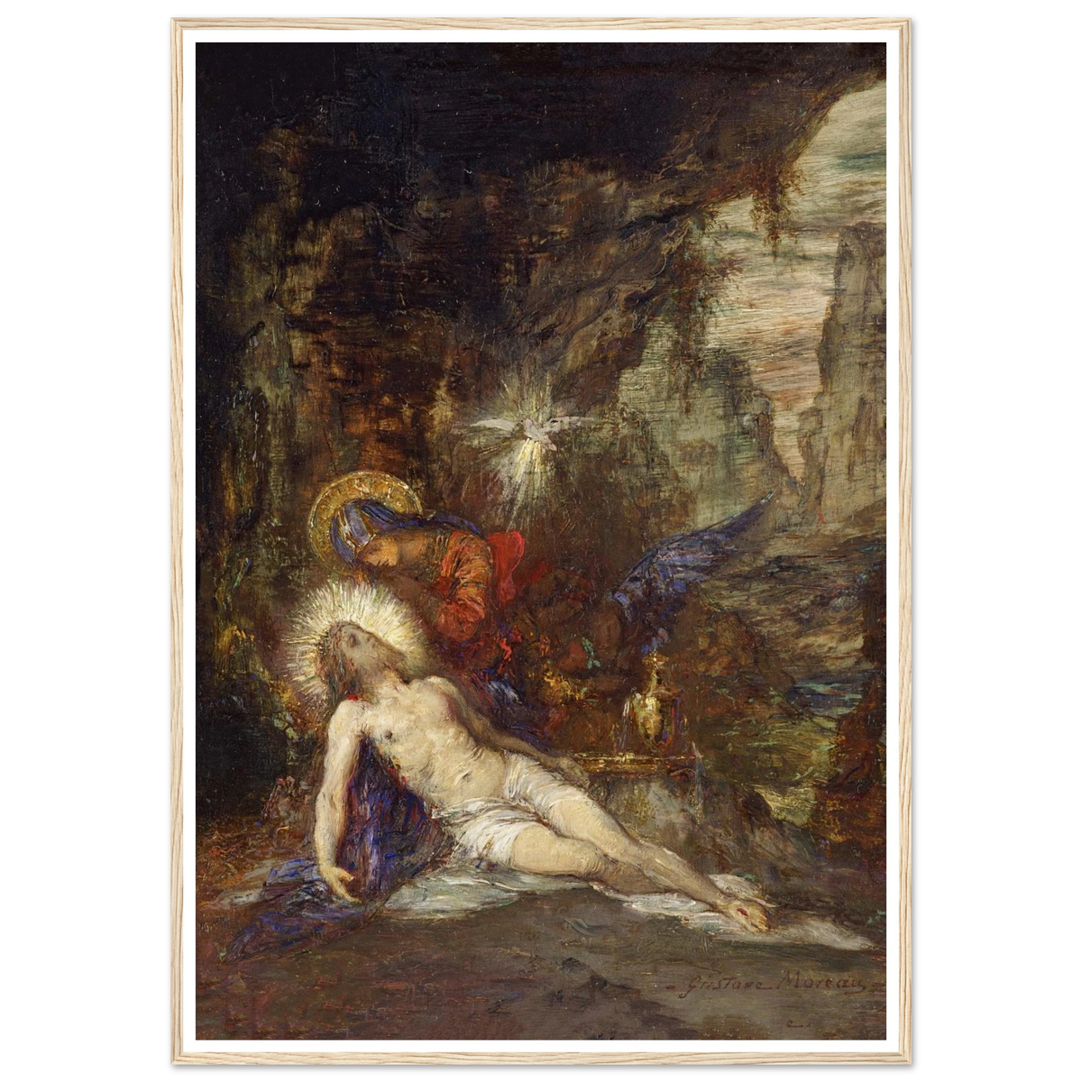 Pietà Art Print | Gustave Moreau - Framed Poster - 30x40 cm / 12x16″ - Black frame