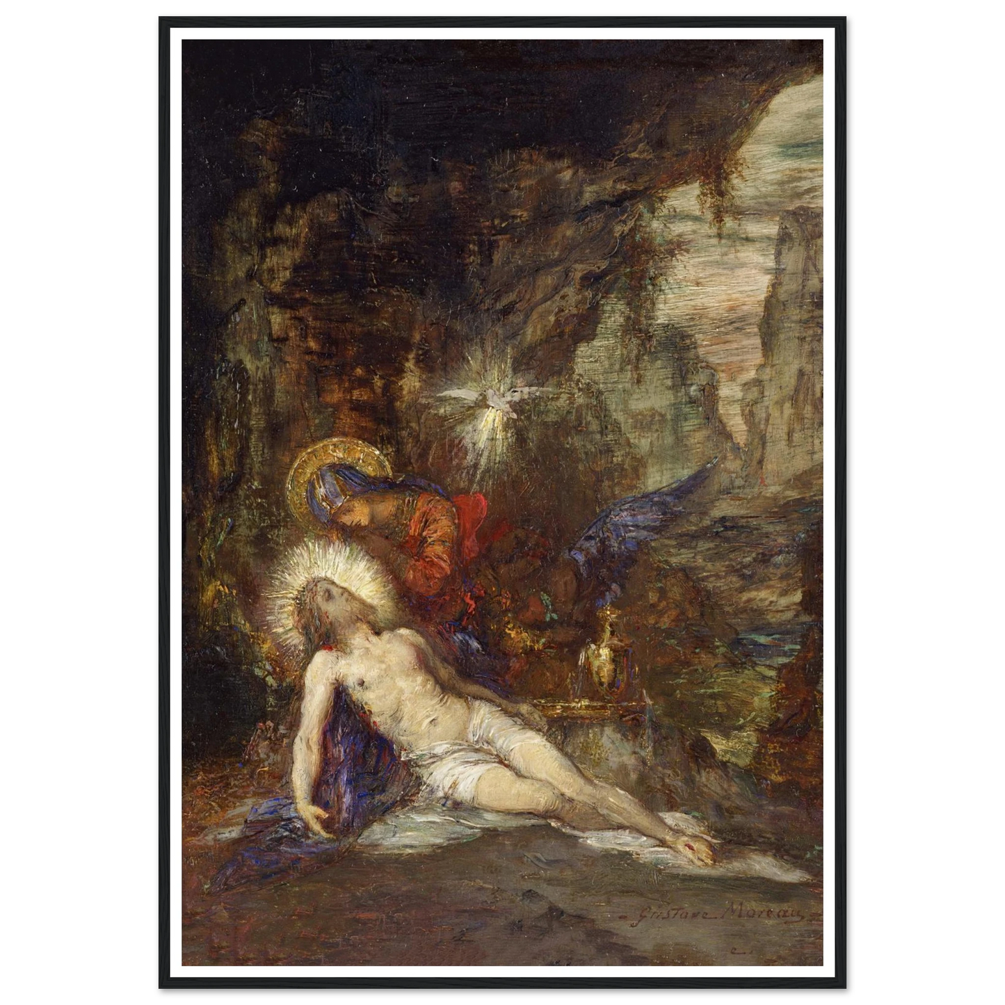 Pietà Art Print | Gustave Moreau - Framed Poster - 30x40 cm / 12x16″ - Black frame