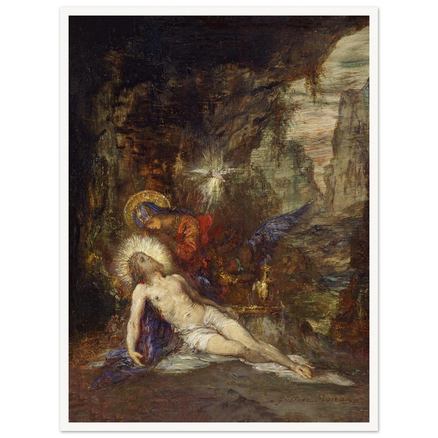 Pietà Art Print | Gustave Moreau - Framed Poster - 30x40 cm / 12x16″ - Black frame