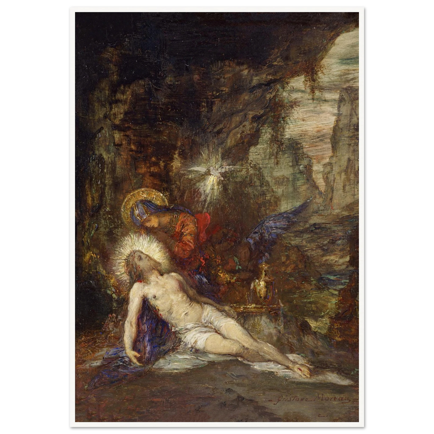Pietà Art Print | Gustave Moreau - Framed Poster - 30x40 cm / 12x16″ - Black frame