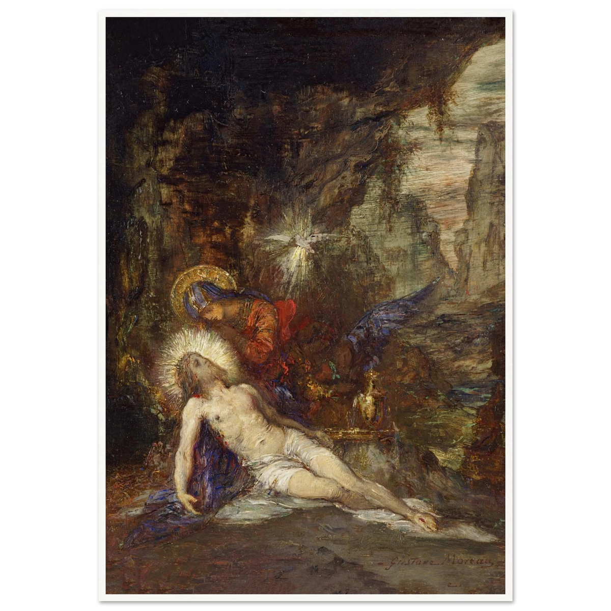 Pietà Art Print | Gustave Moreau - Framed Poster - 30x40 cm / 12x16″ - Black frame