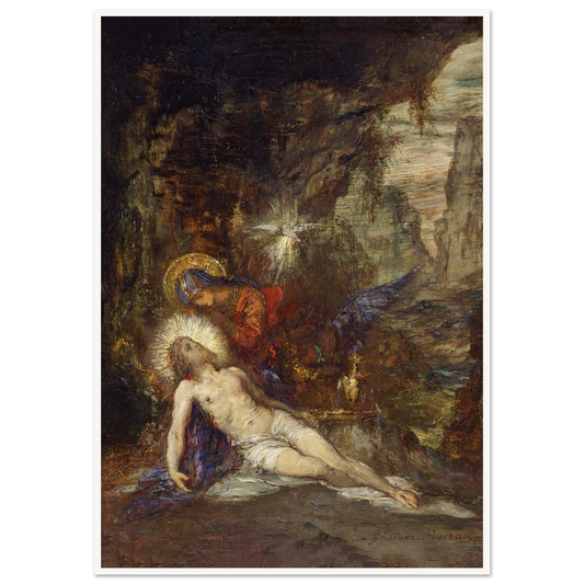 Pietà Art Print | Gustave Moreau - Framed Poster - 30x40 cm / 12x16″ - Black frame