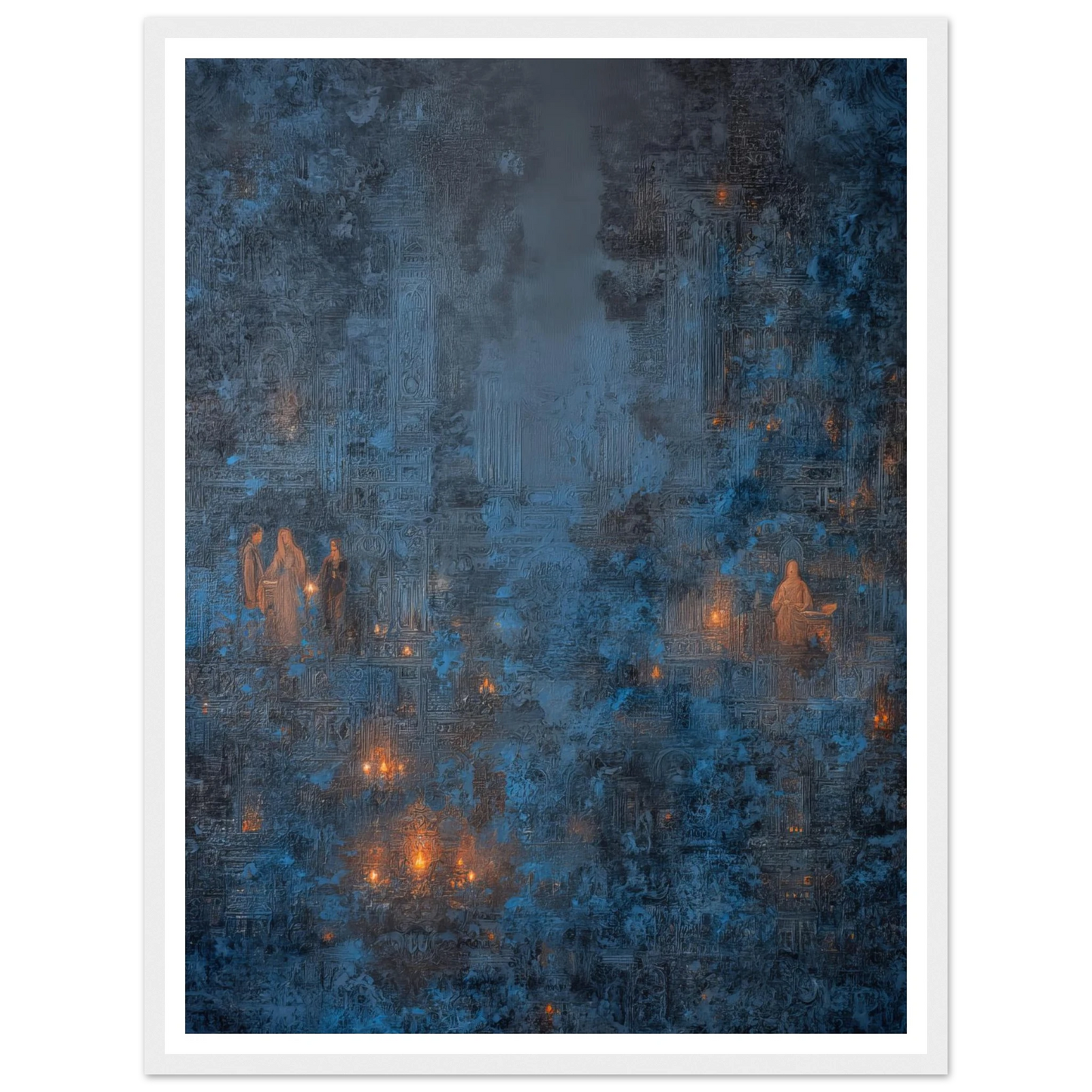 Pilgrims in The Ancient Cobalt - Framed Poster - 30x40 cm / 12x16″ - Black frame
