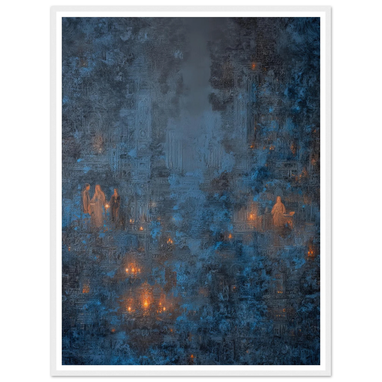 Pilgrims in The Ancient Cobalt - Framed Poster - 30x40 cm / 12x16″ - Black frame