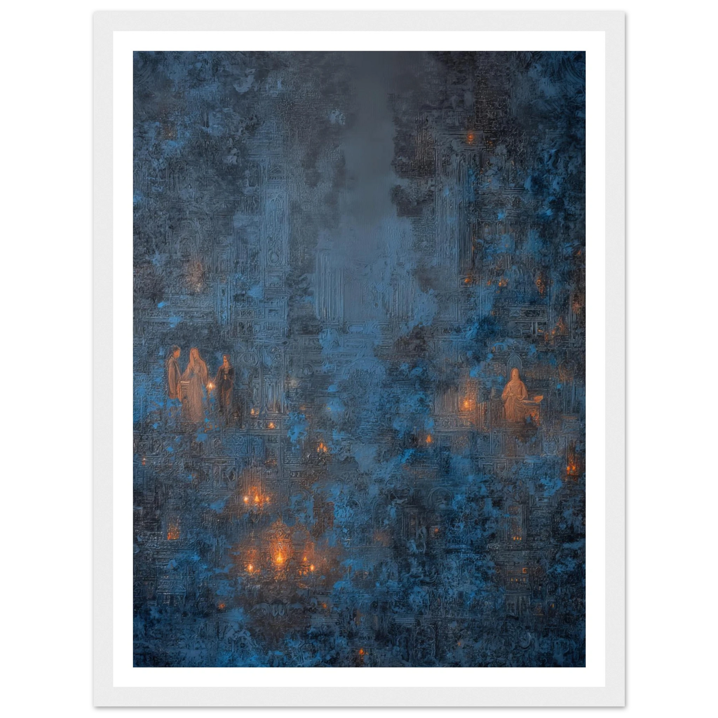Pilgrims in The Ancient Cobalt - Framed Poster - 30x40 cm / 12x16″ - Black frame