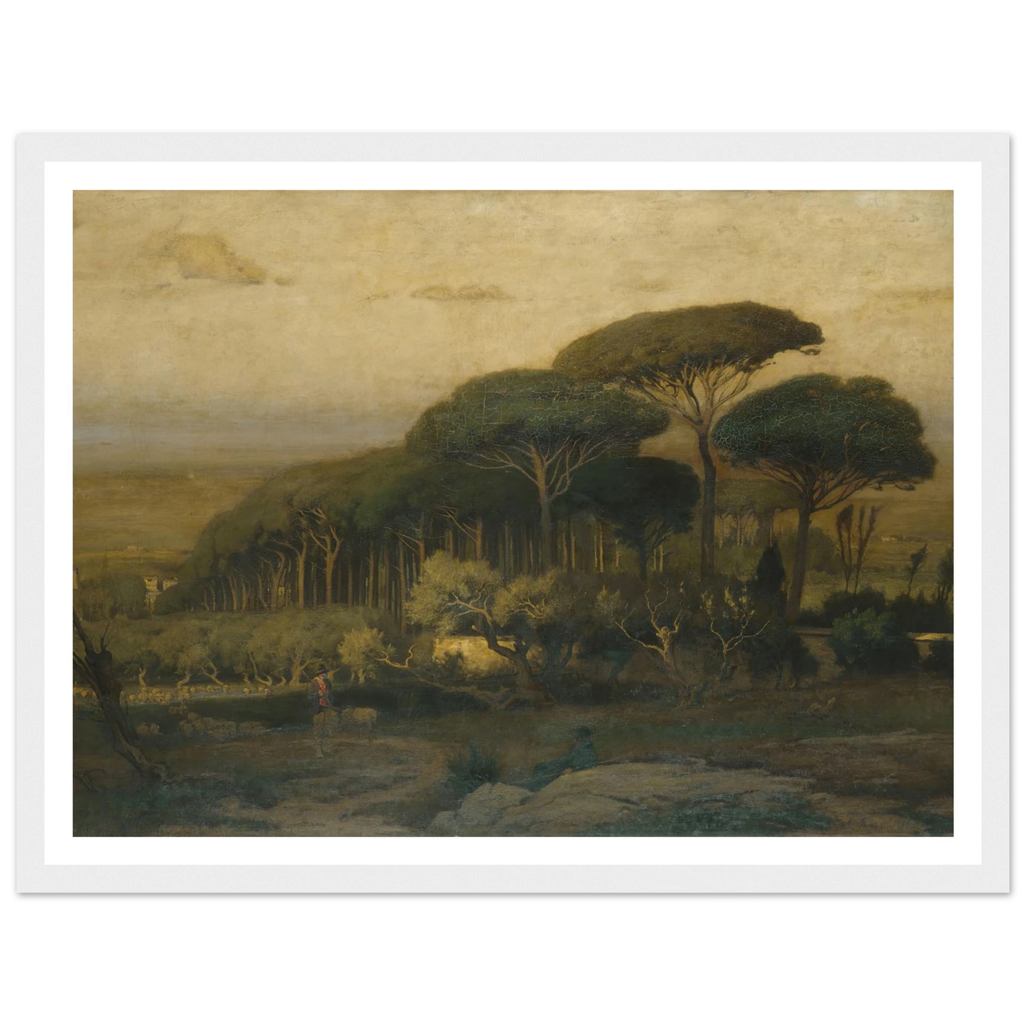 Pine Grove of the Barberini Villa (1876) Art Print | George Inness - Framed Poster - 30x40 cm / 12x16″ - Black frame