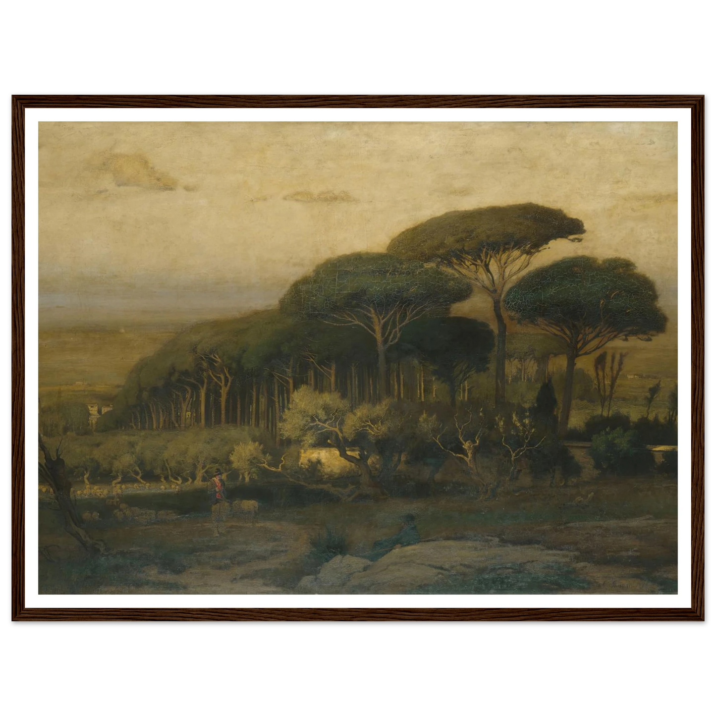 Pine Grove of the Barberini Villa (1876) Art Print | George Inness - Framed Poster - 30x40 cm / 12x16″ - Black frame