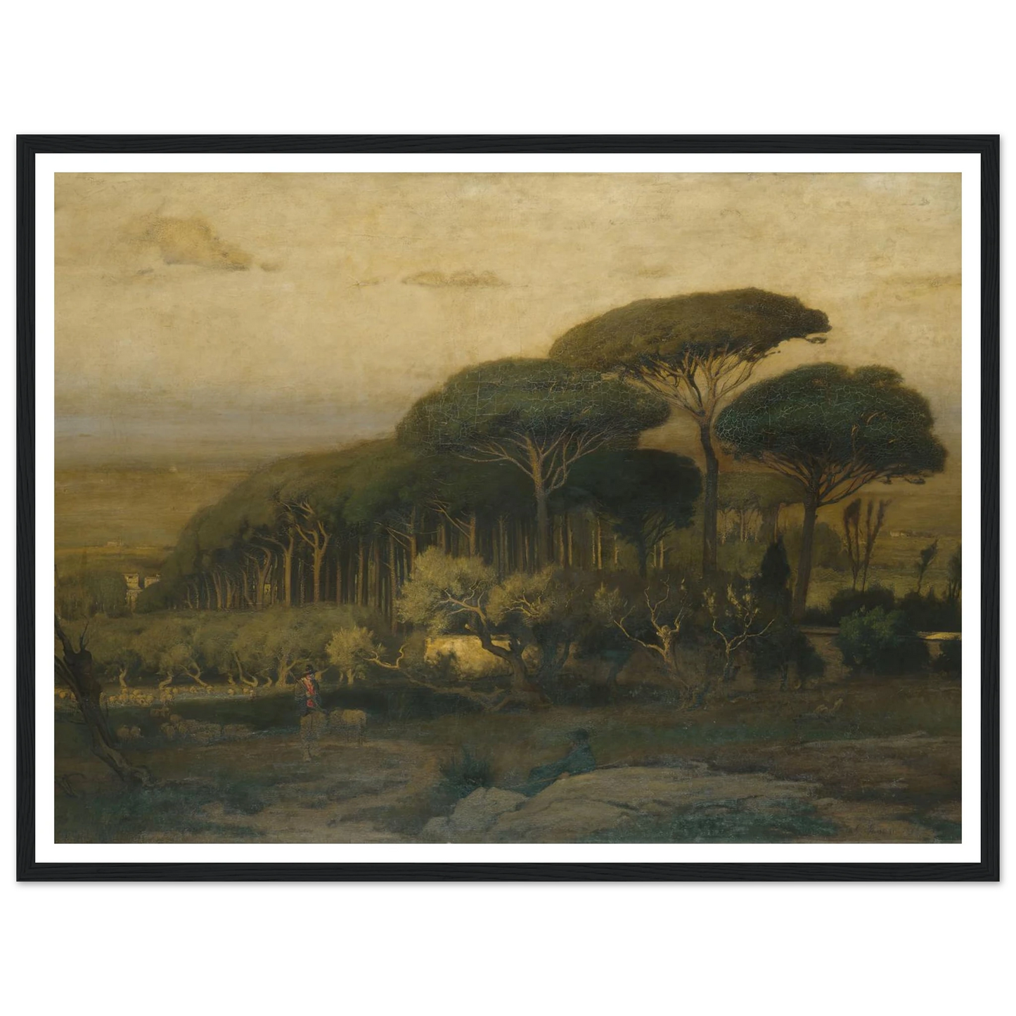 Pine Grove of the Barberini Villa (1876) Art Print | George Inness - Framed Poster - 30x40 cm / 12x16″ - Black frame