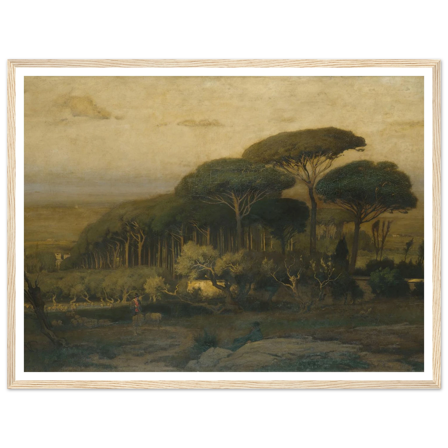 Pine Grove of the Barberini Villa (1876) Art Print | George Inness - Framed Poster - 30x40 cm / 12x16″ - Black frame