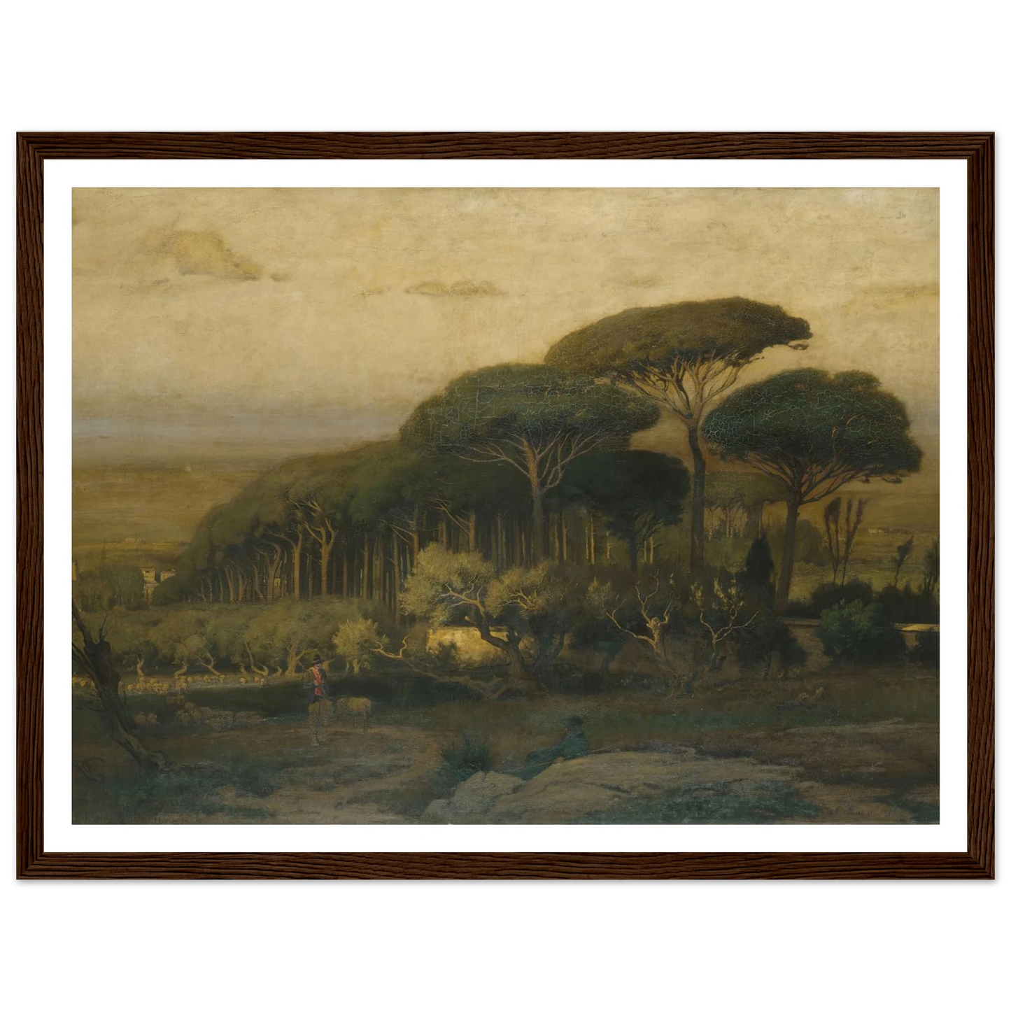 Pine Grove of the Barberini Villa (1876) Art Print | George Inness - Framed Poster - 30x40 cm / 12x16″ - Black frame
