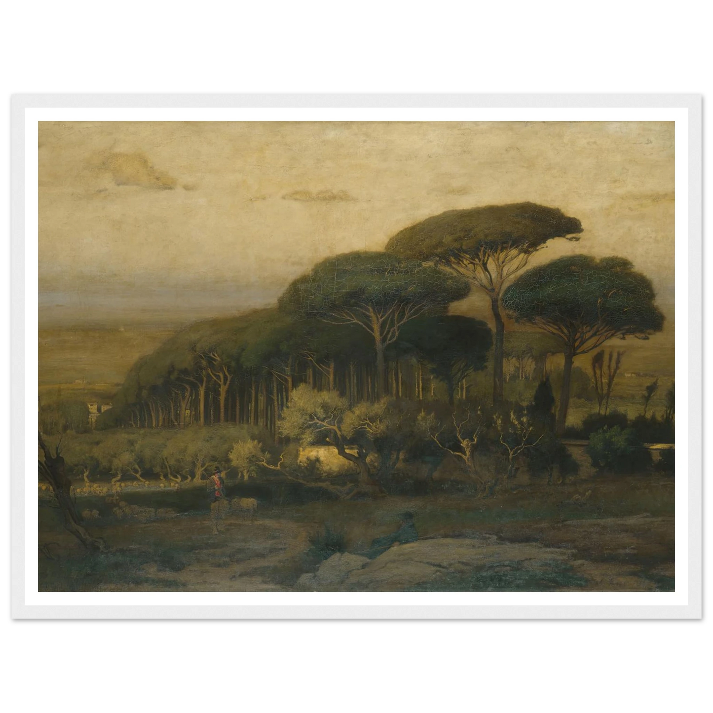 Pine Grove of the Barberini Villa (1876) Art Print | George Inness - Framed Poster - 30x40 cm / 12x16″ - Black frame
