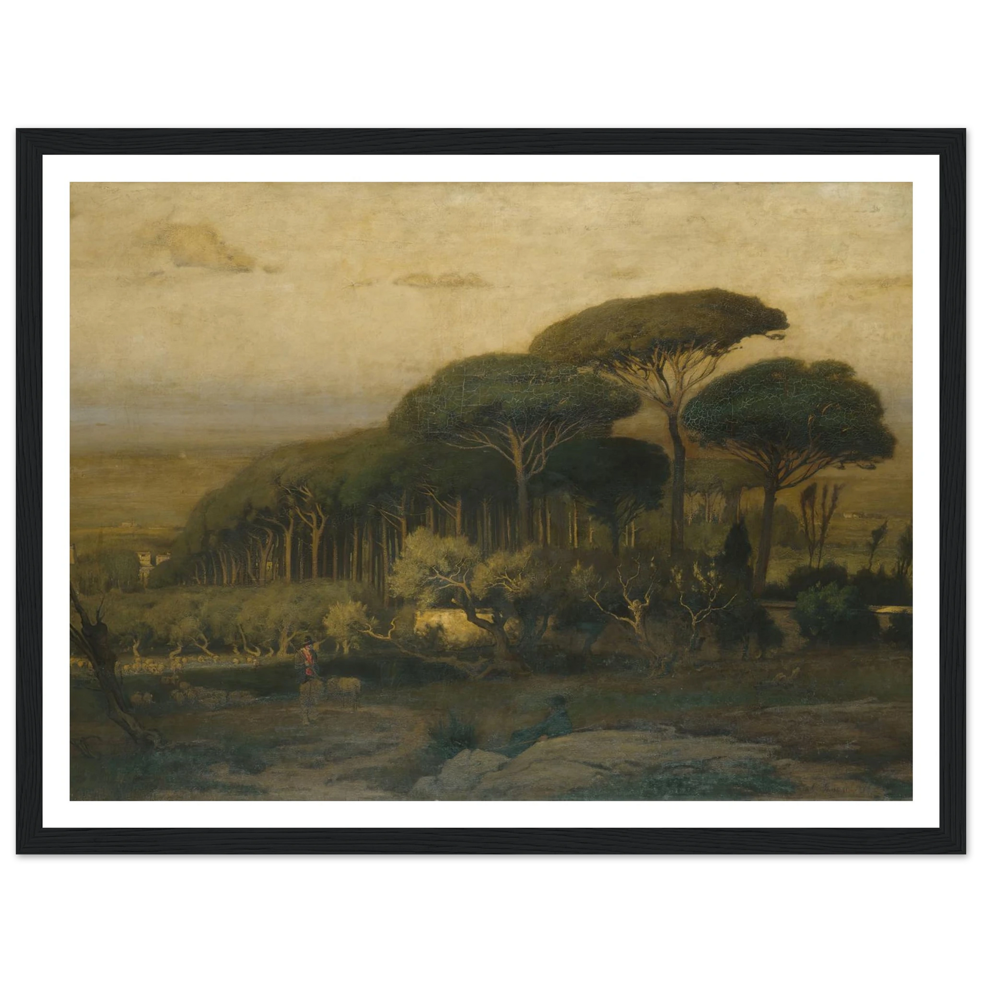 Pine Grove of the Barberini Villa (1876) Art Print | George Inness - Framed Poster - 30x40 cm / 12x16″ - Black frame