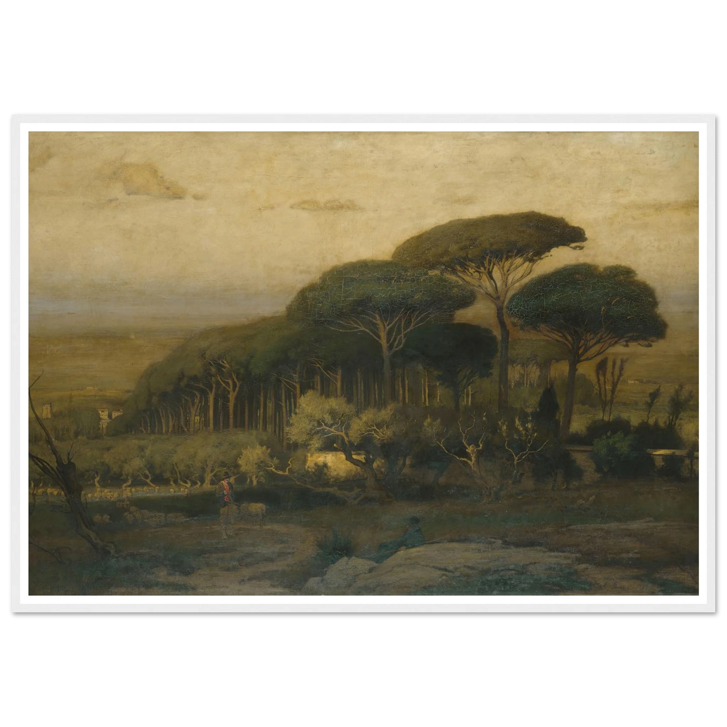 Pine Grove of the Barberini Villa (1876) Art Print | George Inness - Framed Poster - 30x40 cm / 12x16″ - Black frame