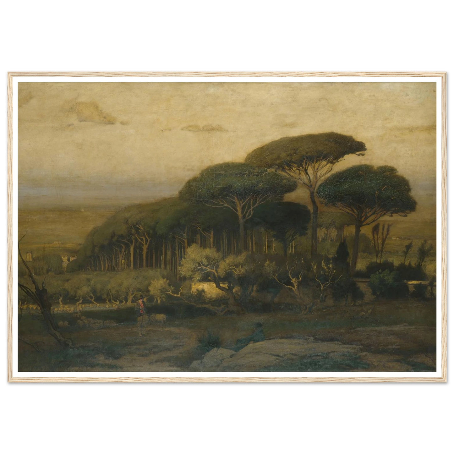 Pine Grove of the Barberini Villa (1876) Art Print | George Inness - Framed Poster - 30x40 cm / 12x16″ - Black frame