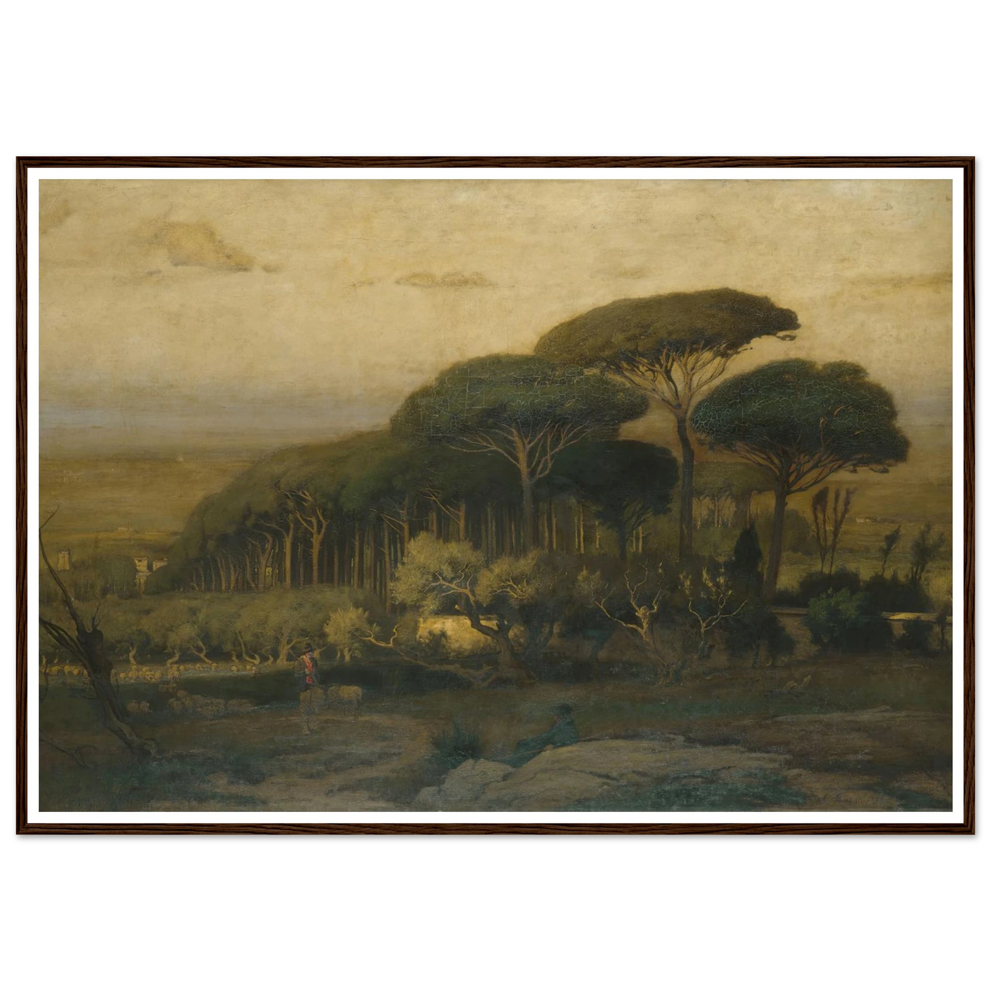 Pine Grove of the Barberini Villa (1876) Art Print | George Inness - Framed Poster - 30x40 cm / 12x16″ - Black frame