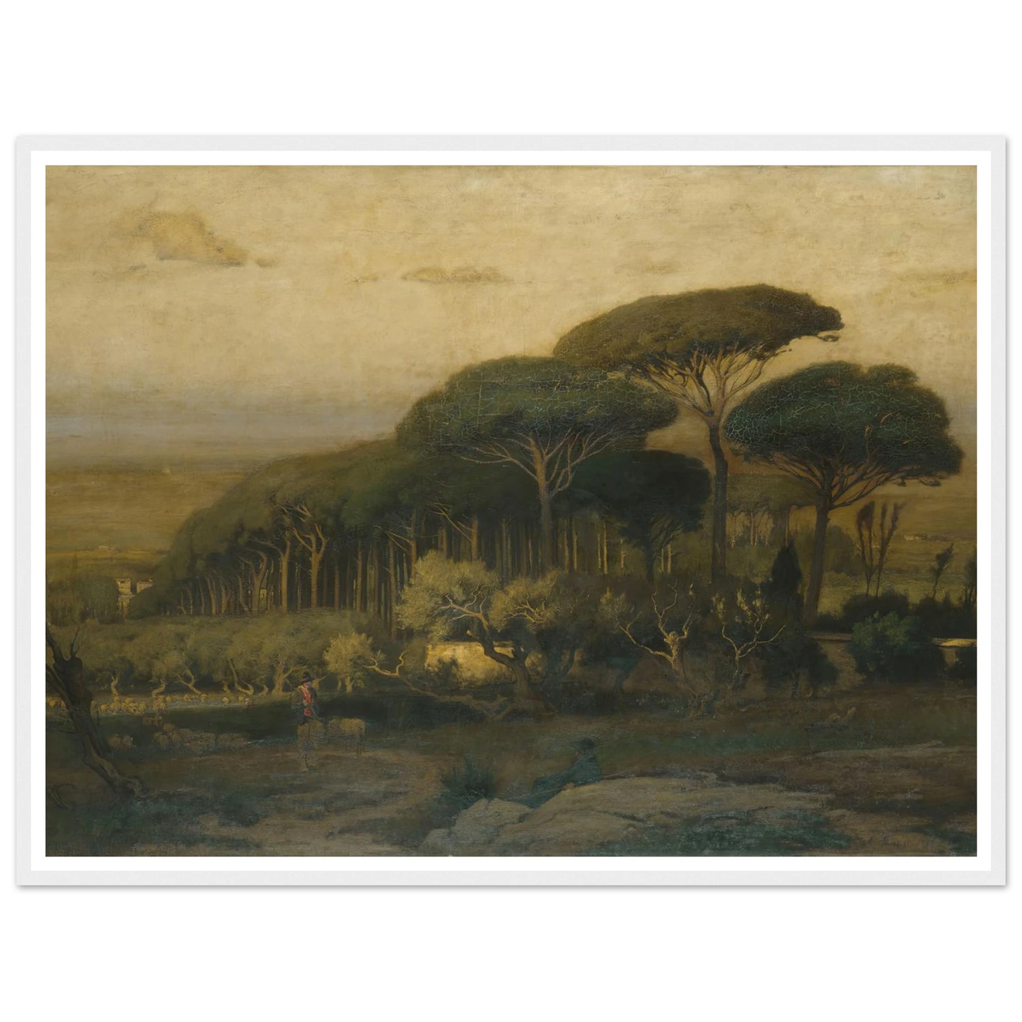 Pine Grove of the Barberini Villa (1876) Art Print | George Inness - Framed Poster - 30x40 cm / 12x16″ - Black frame