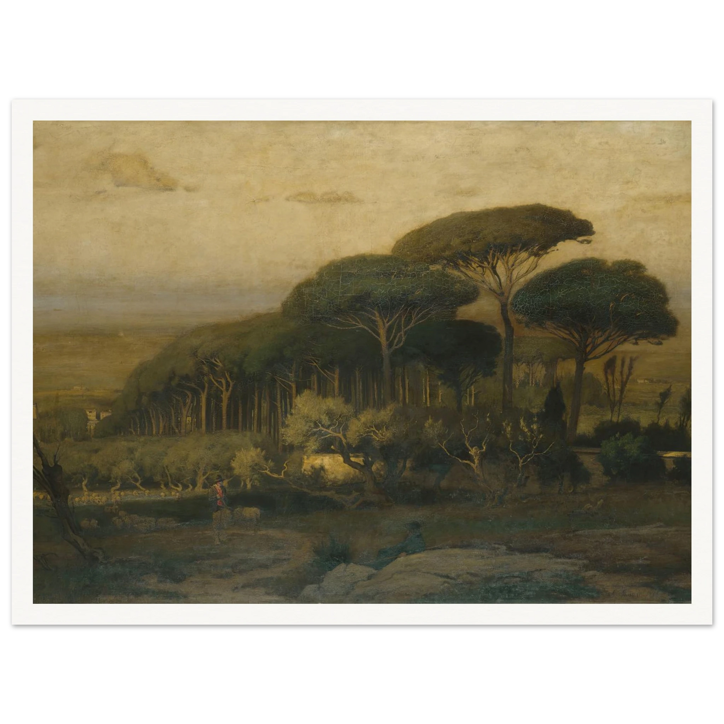 Pine Grove of the Barberini Villa (1876) Art Print | George Inness - Framed Poster - 30x40 cm / 12x16″ - Black frame