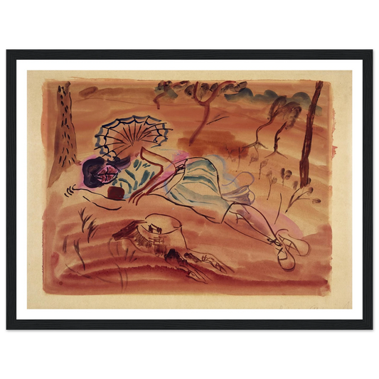 Pinewoods (Under the pines) (1931) Art Print | Frances Hodgkins - Framed Poster - 30x40 cm / 12x16″ - Black frame