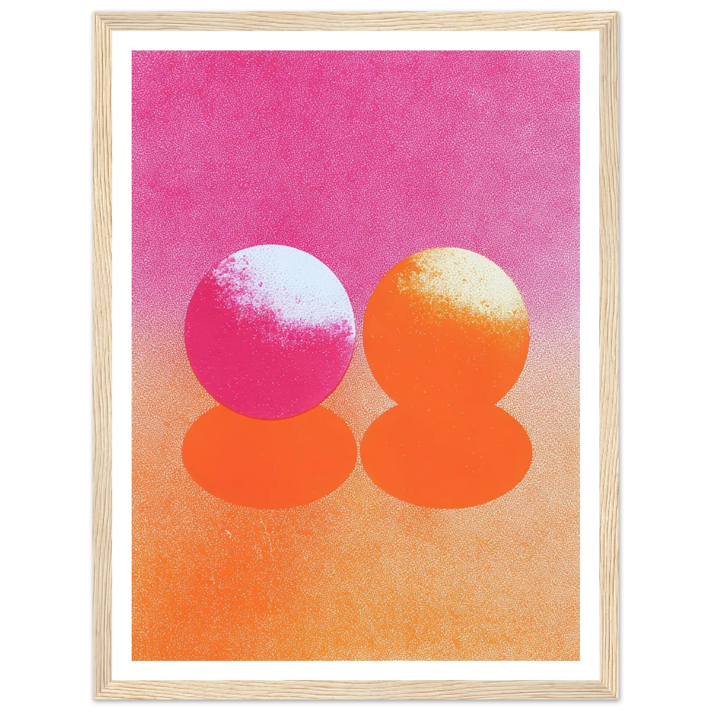 Pink and Orange Dualism - Framed Poster - 30x40 cm / 12x16″ - Black frame