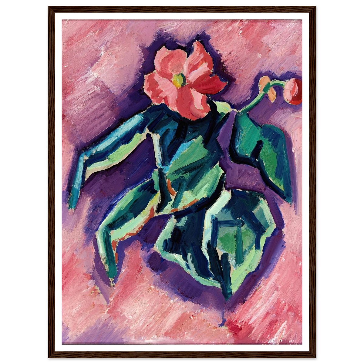 Pink Begonias (1928-1929) Art Print | Marsden Hartley - Framed Poster - 30x40 cm / 12x16″ - Black frame