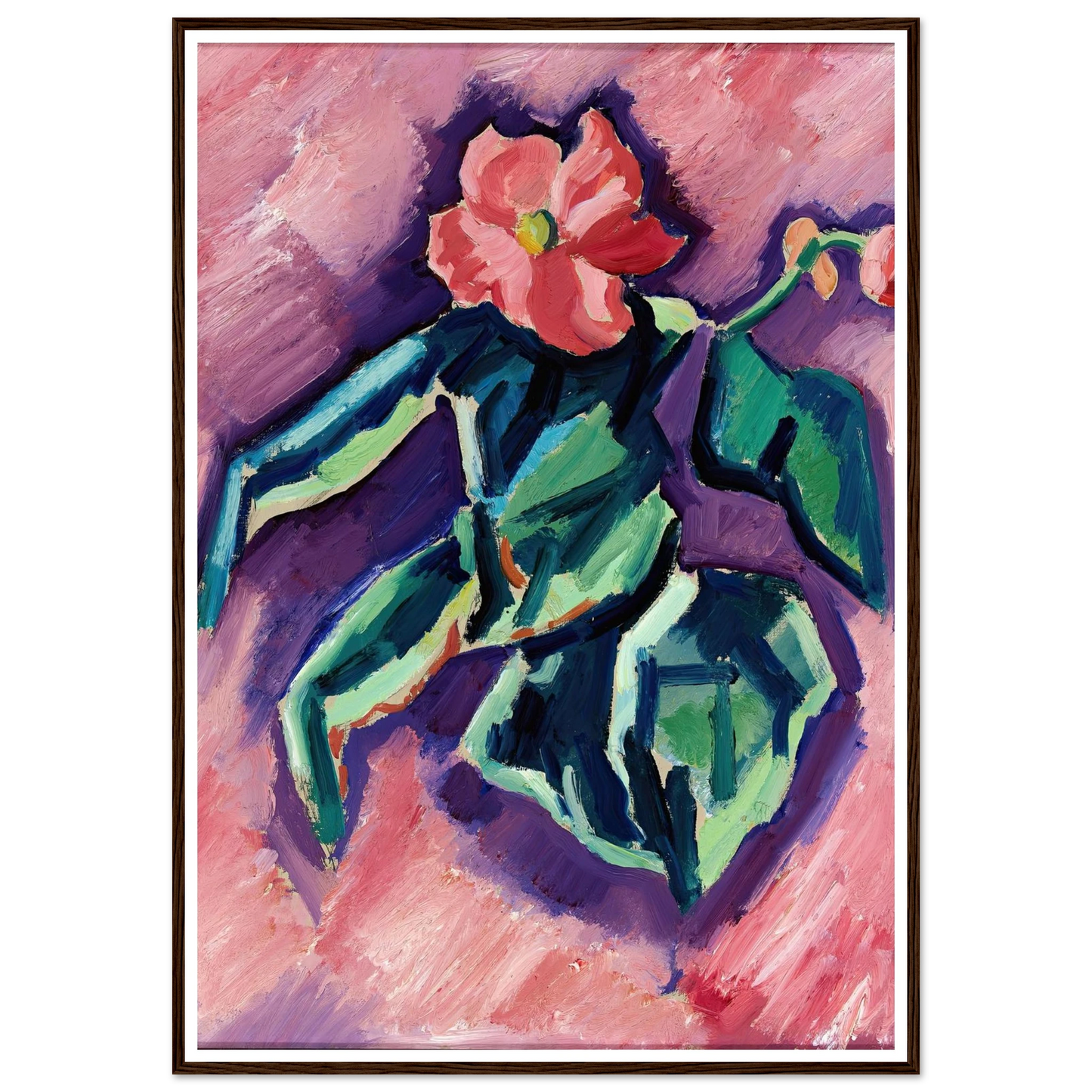 Pink Begonias (1928-1929) Art Print | Marsden Hartley - Framed Poster - 30x40 cm / 12x16″ - Black frame