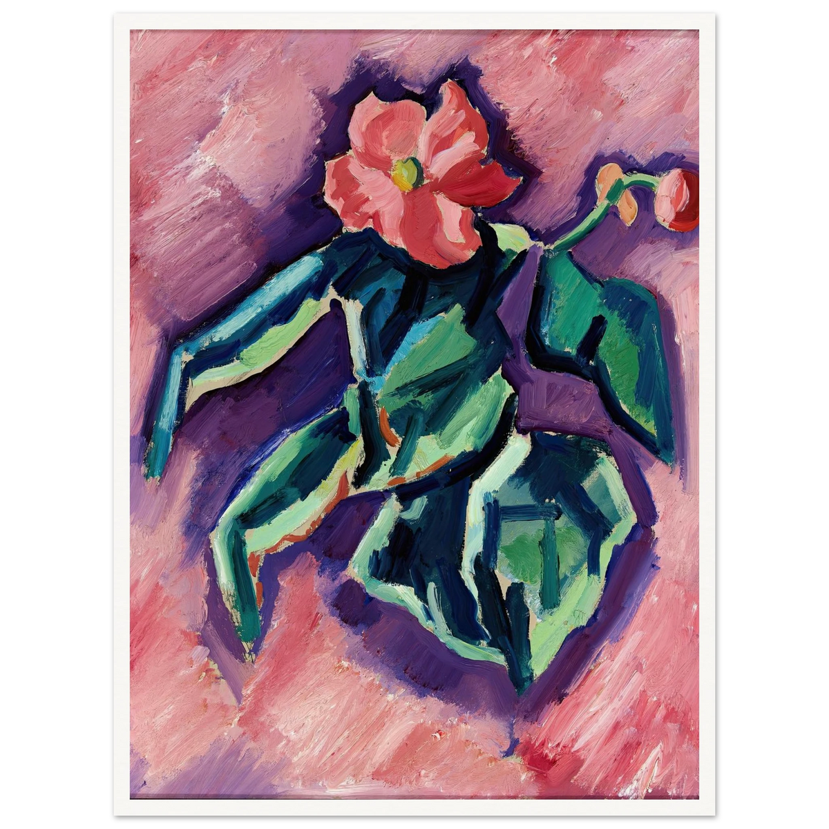 Pink Begonias (1928-1929) Art Print | Marsden Hartley - Framed Poster - 30x40 cm / 12x16″ - Black frame