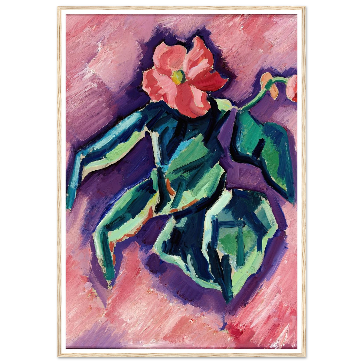 Pink Begonias (1928-1929) Art Print | Marsden Hartley - Framed Poster - 30x40 cm / 12x16″ - Black frame