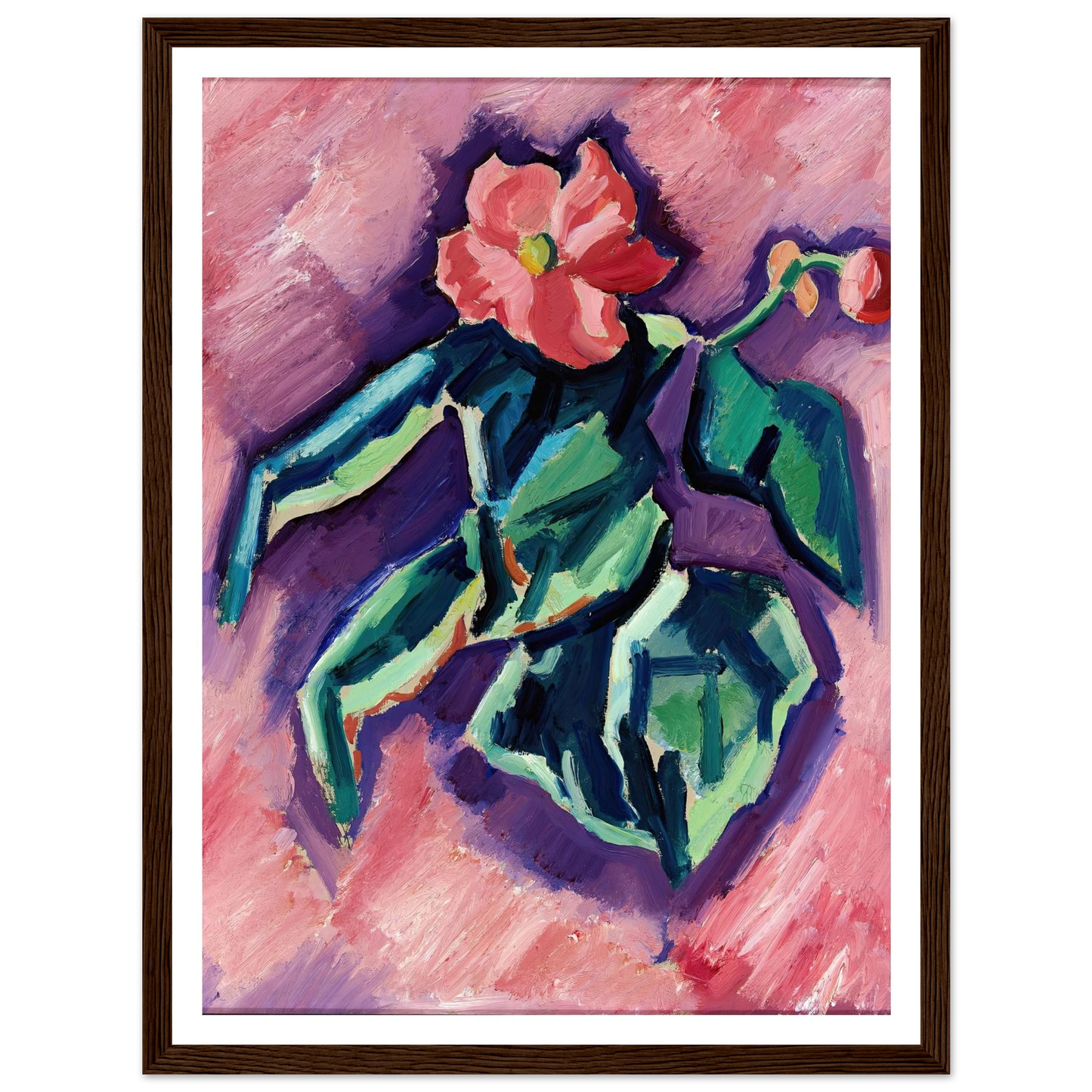 Pink Begonias (1928-1929) Art Print | Marsden Hartley - Framed Poster - 30x40 cm / 12x16″ - Black frame