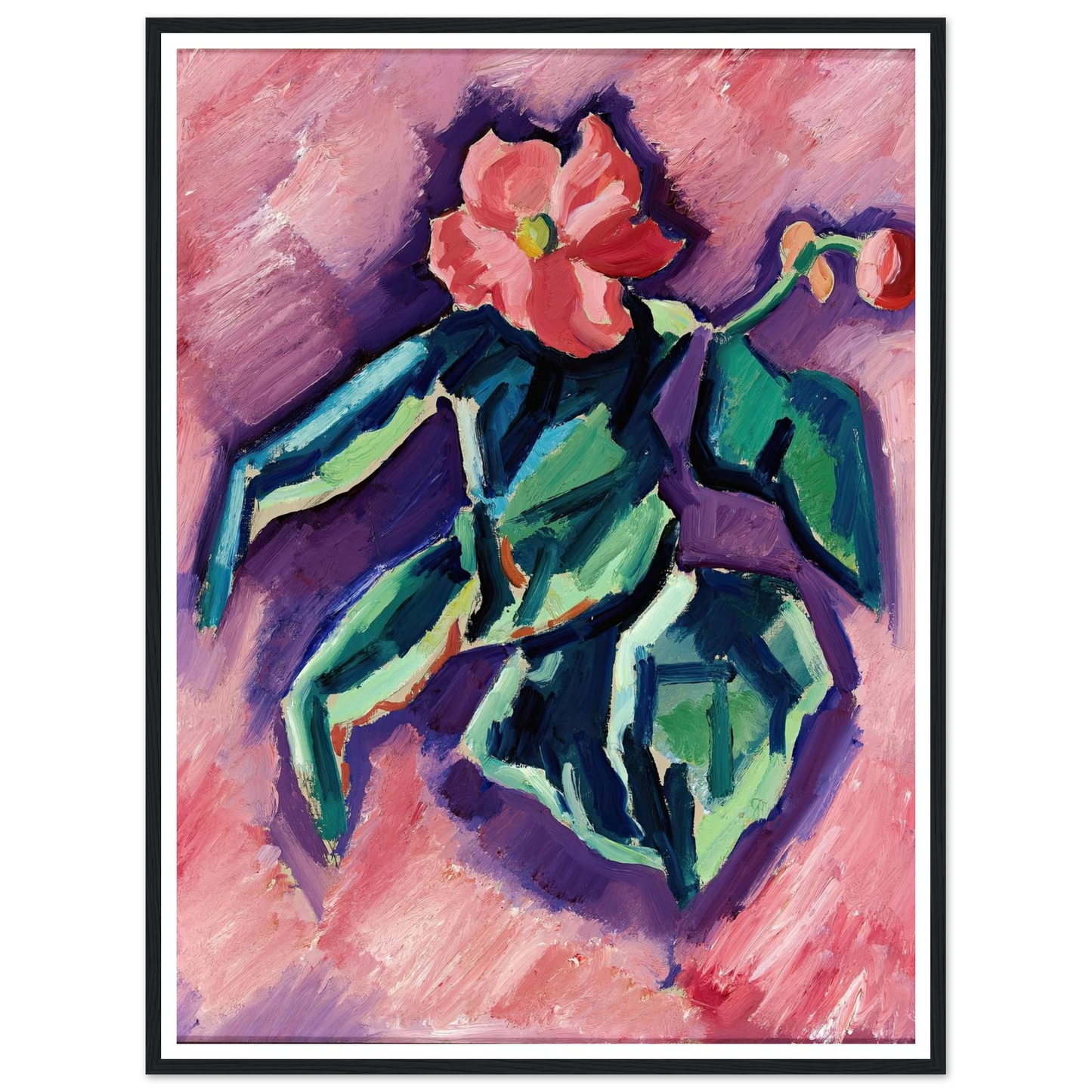 Pink Begonias (1928-1929) Art Print | Marsden Hartley - Framed Poster - 30x40 cm / 12x16″ - Black frame