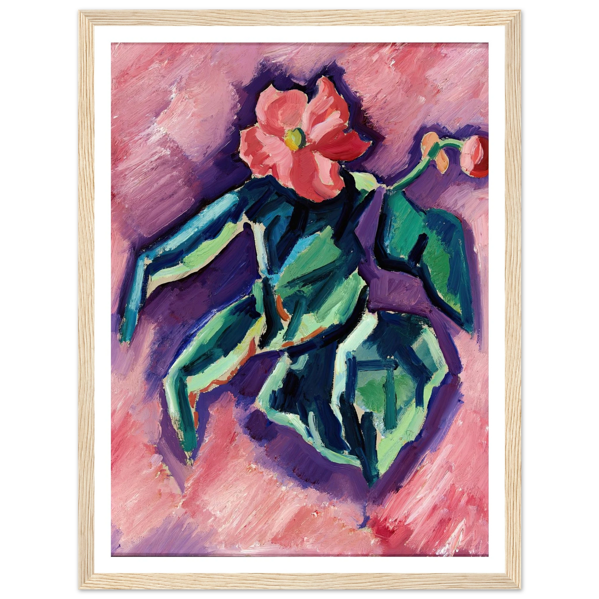 Pink Begonias (1928-1929) Art Print | Marsden Hartley - Framed Poster - 30x40 cm / 12x16″ - Black frame