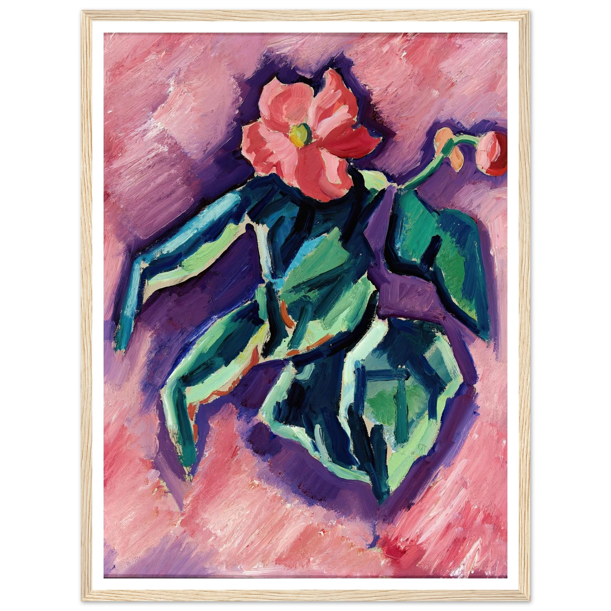 Pink Begonias (1928-1929) Art Print | Marsden Hartley - Framed Poster - 30x40 cm / 12x16″ - Black frame