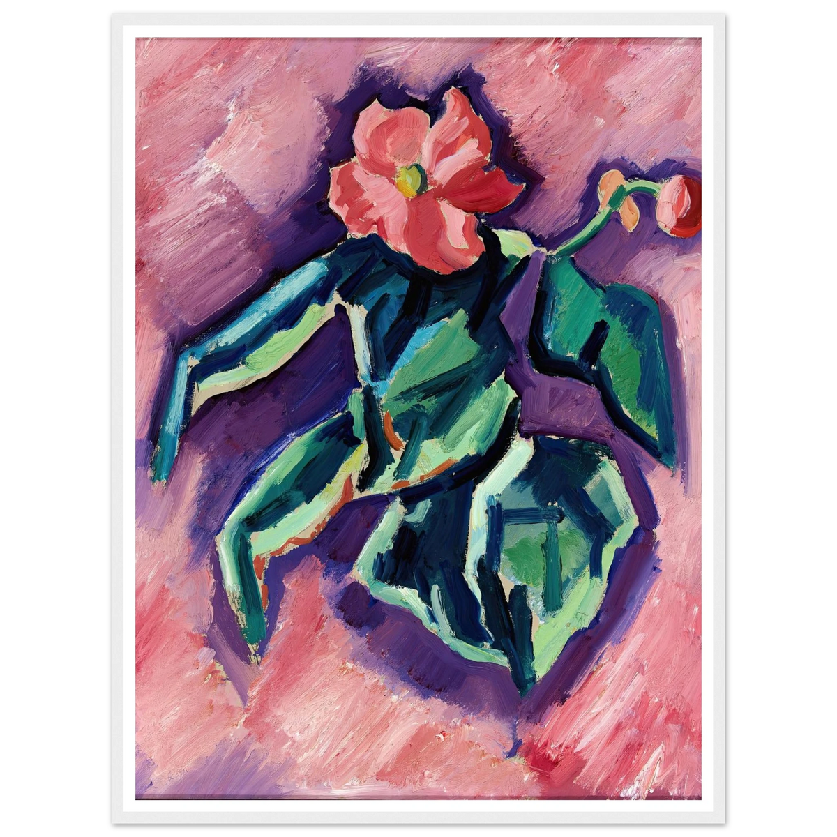 Pink Begonias (1928-1929) Art Print | Marsden Hartley - Framed Poster - 30x40 cm / 12x16″ - Black frame