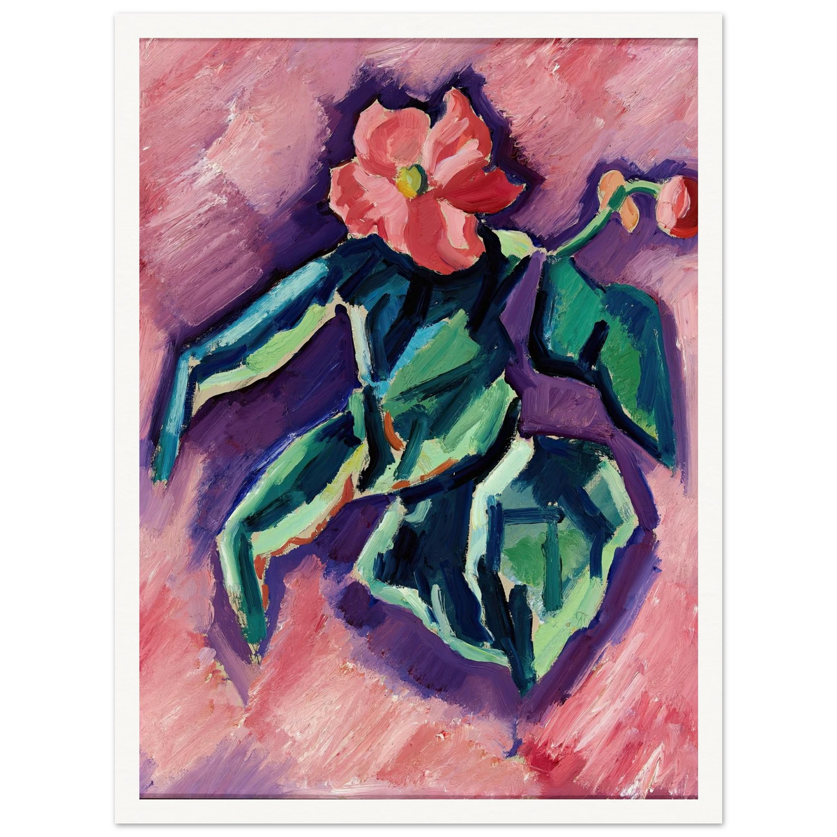 Pink Begonias (1928-1929) Art Print | Marsden Hartley - Framed Poster - 30x40 cm / 12x16″ - Black frame