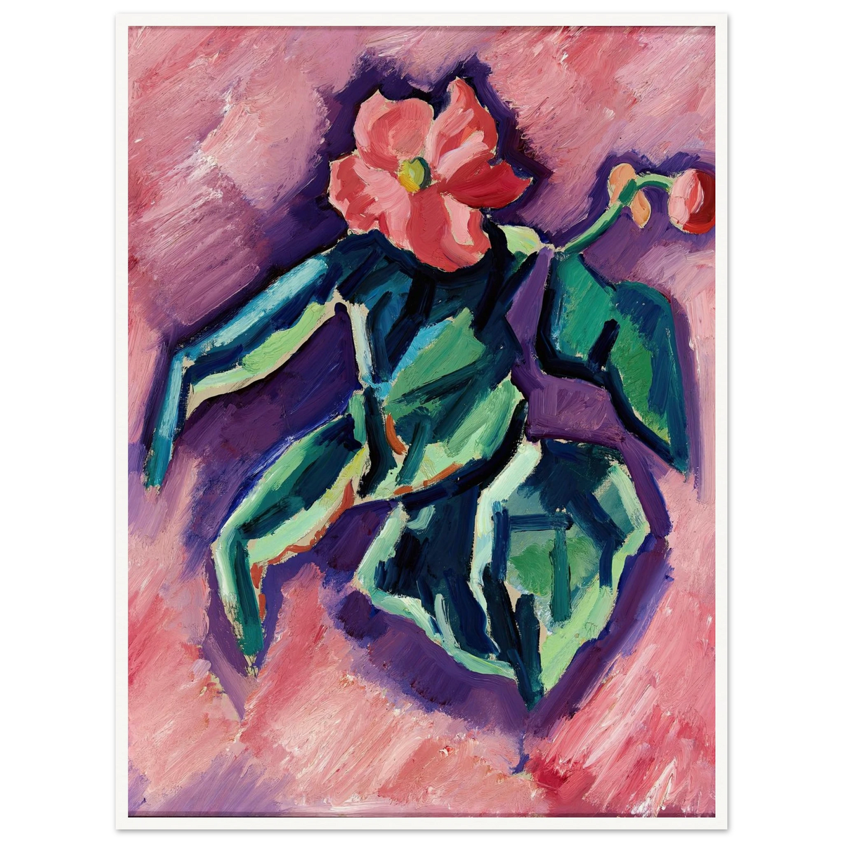 Pink Begonias (1928-1929) Art Print | Marsden Hartley - Framed Poster - 30x40 cm / 12x16″ - Black frame
