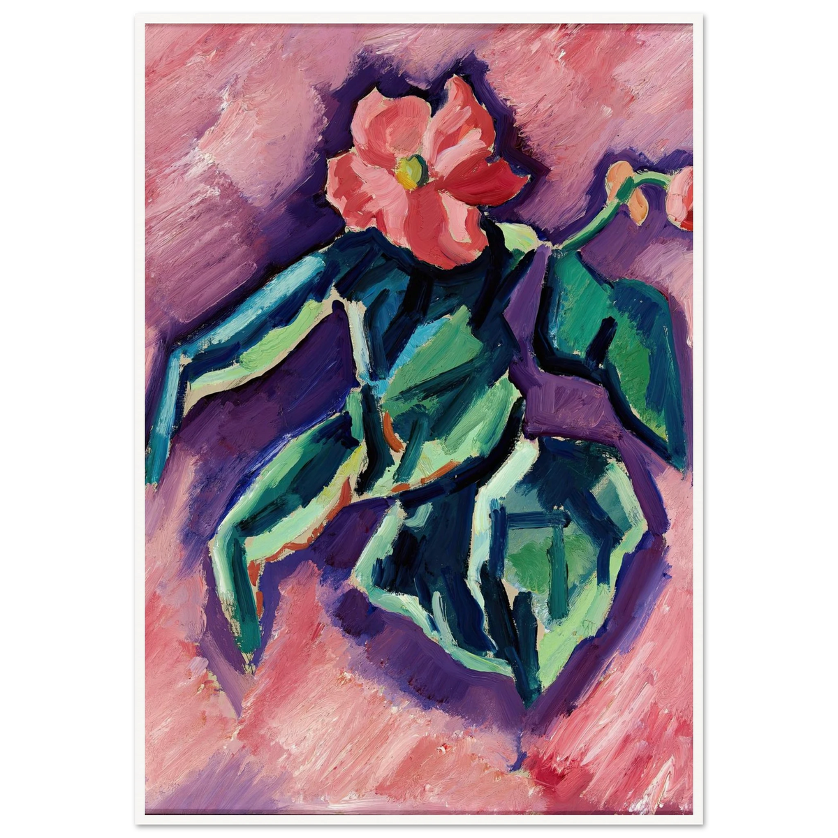 Pink Begonias (1928-1929) Art Print | Marsden Hartley - Framed Poster - 30x40 cm / 12x16″ - Black frame