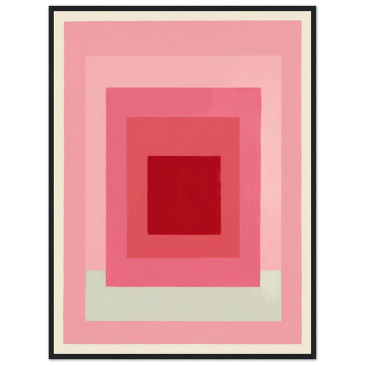 Pink Grid Minimal - Framed Poster - 30x40 cm / 12x16″ - Black frame