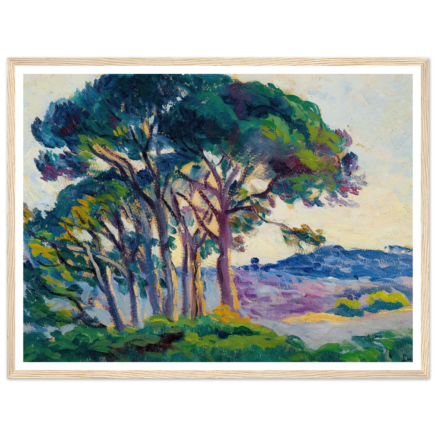 Pins Aux Cannebiers (1903) Art Print | Maximilien Luce - Framed Poster - 30x40 cm / 12x16″ - Black frame