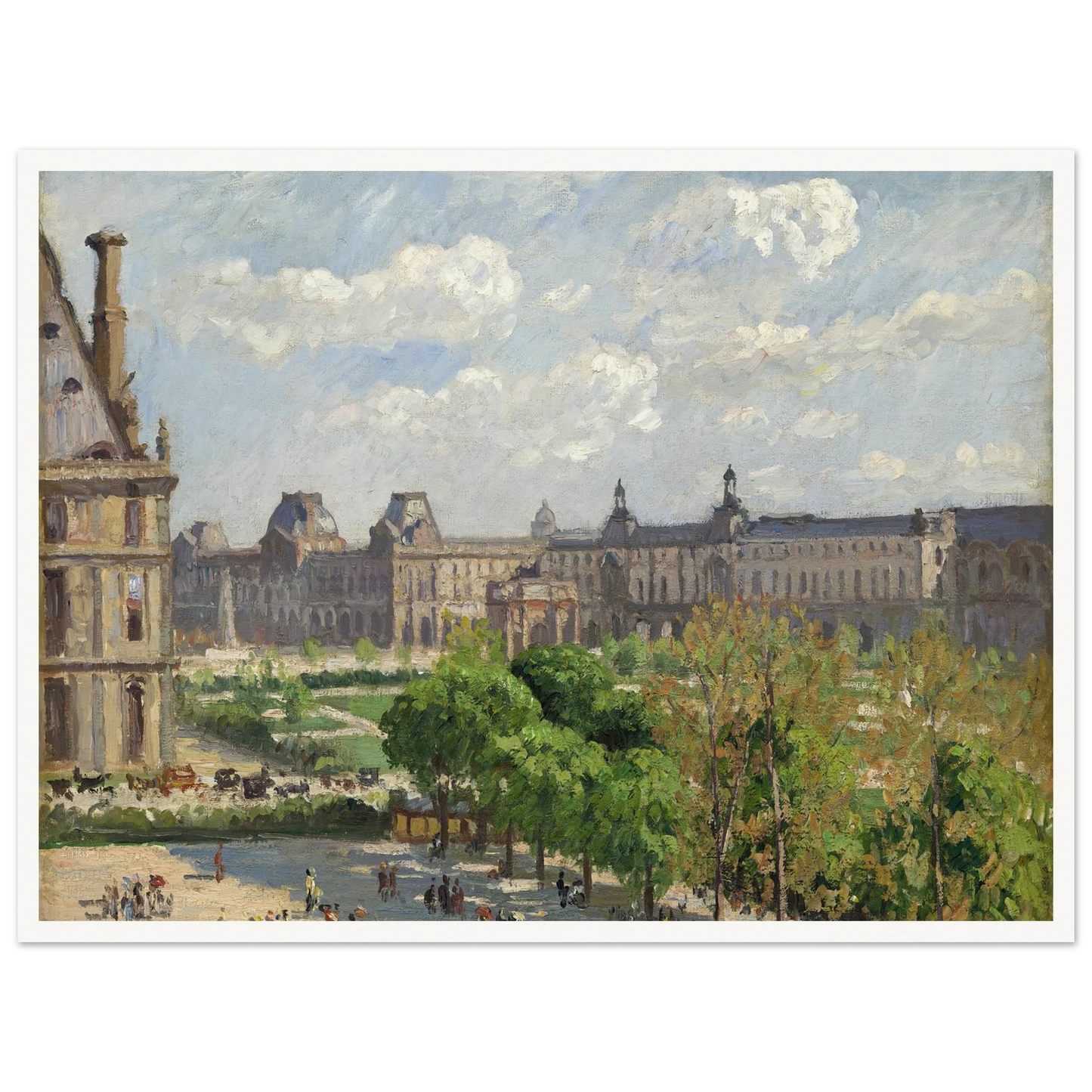 Place du Carrousel,Paris (1900) Art Print | Camille Pissarro - Framed Poster - 30x40 cm / 12x16″ - Black frame