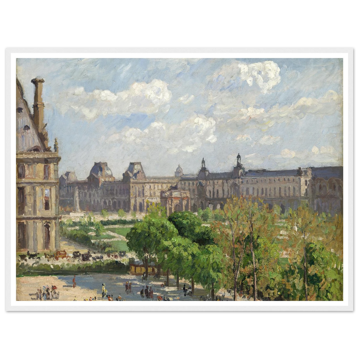 Place du Carrousel,Paris (1900) Art Print | Camille Pissarro - Framed Poster - 30x40 cm / 12x16″ - Black frame
