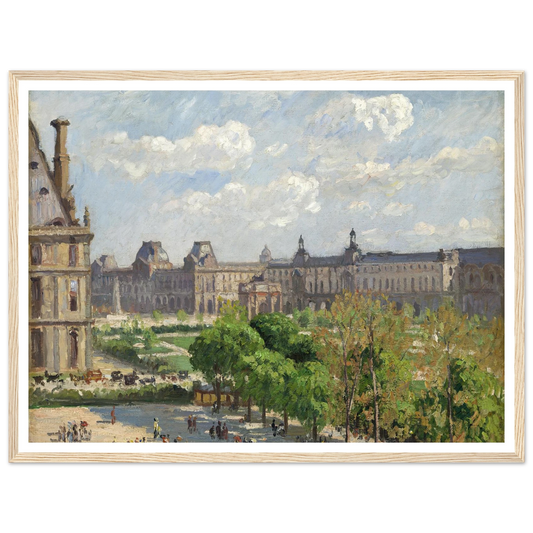 Place du Carrousel,Paris (1900) Art Print | Camille Pissarro - Framed Poster - 30x40 cm / 12x16″ - Black frame