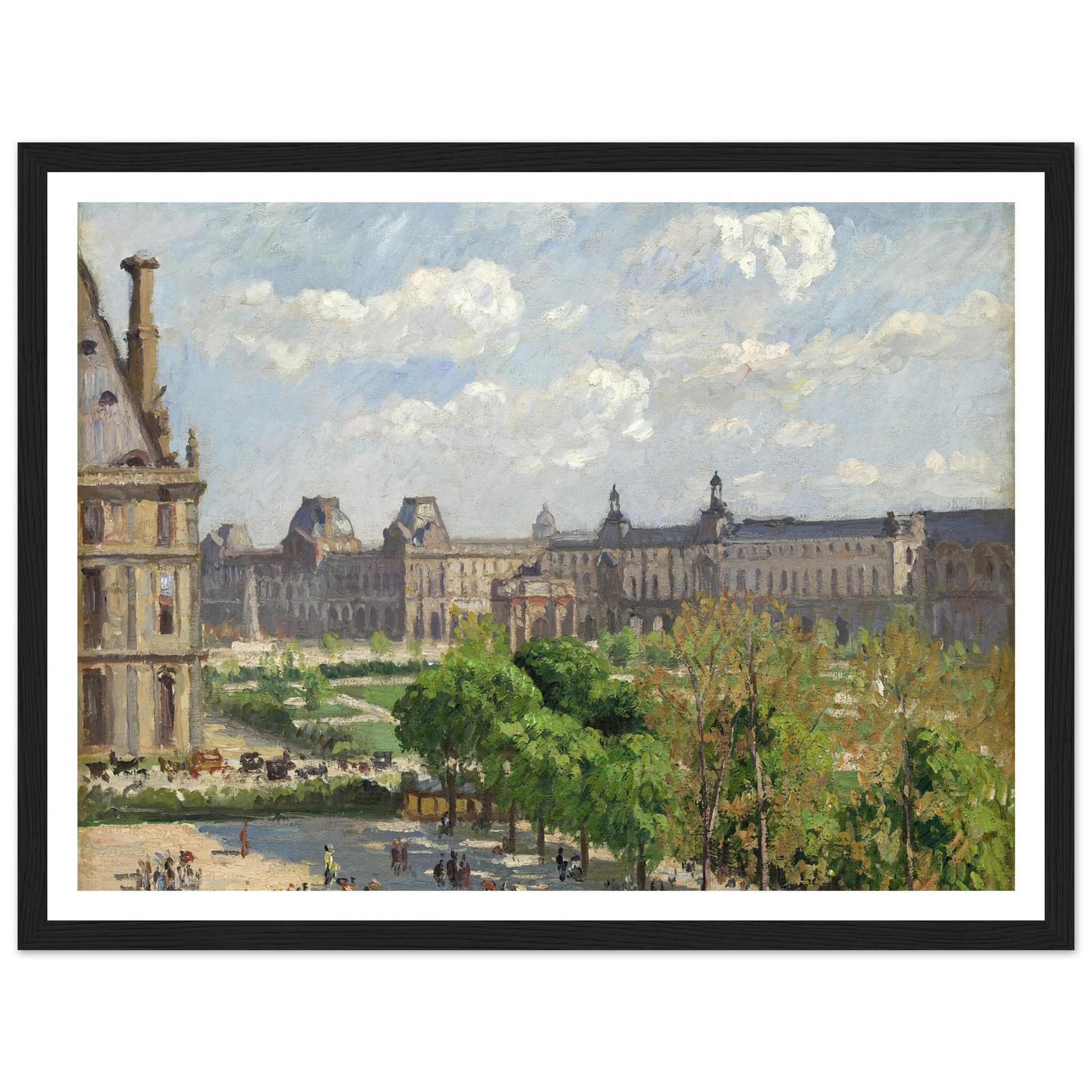 Place du Carrousel,Paris (1900) Art Print | Camille Pissarro - Framed Poster - 30x40 cm / 12x16″ - Black frame