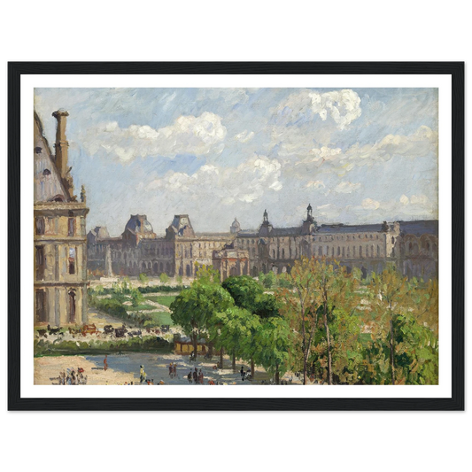 Place du Carrousel,Paris (1900) Art Print | Camille Pissarro - Framed Poster - 30x40 cm / 12x16″ - Black frame