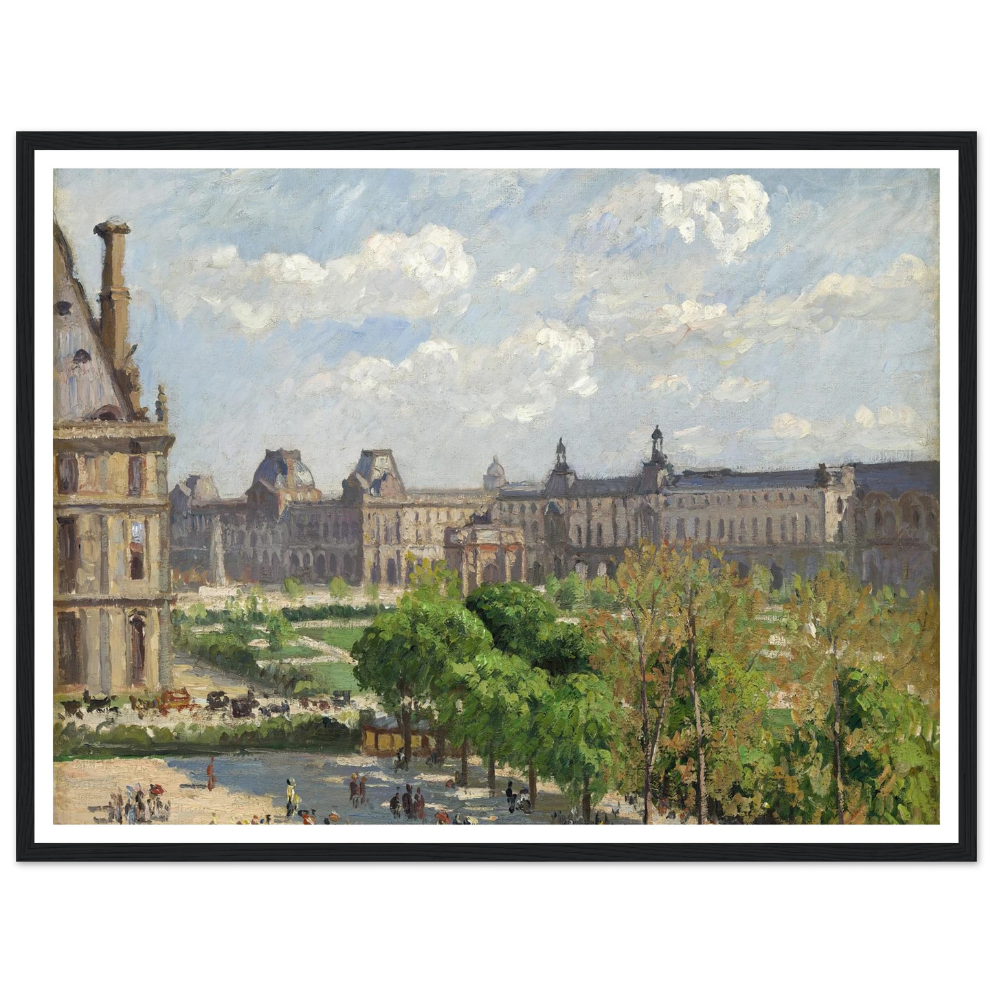 Place du Carrousel,Paris (1900) Art Print | Camille Pissarro - Framed Poster - 30x40 cm / 12x16″ - Black frame