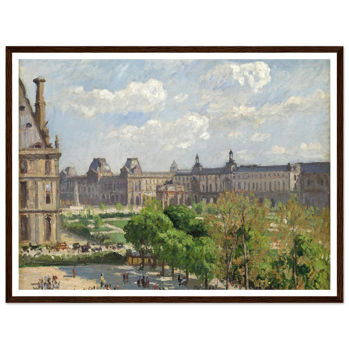 Place du Carrousel,Paris (1900) Art Print | Camille Pissarro - Framed Poster - 30x40 cm / 12x16″ - Black frame