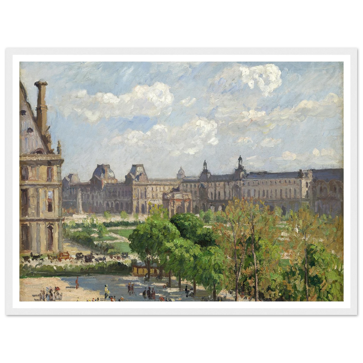 Place du Carrousel,Paris (1900) Art Print | Camille Pissarro - Framed Poster - 30x40 cm / 12x16″ - Black frame