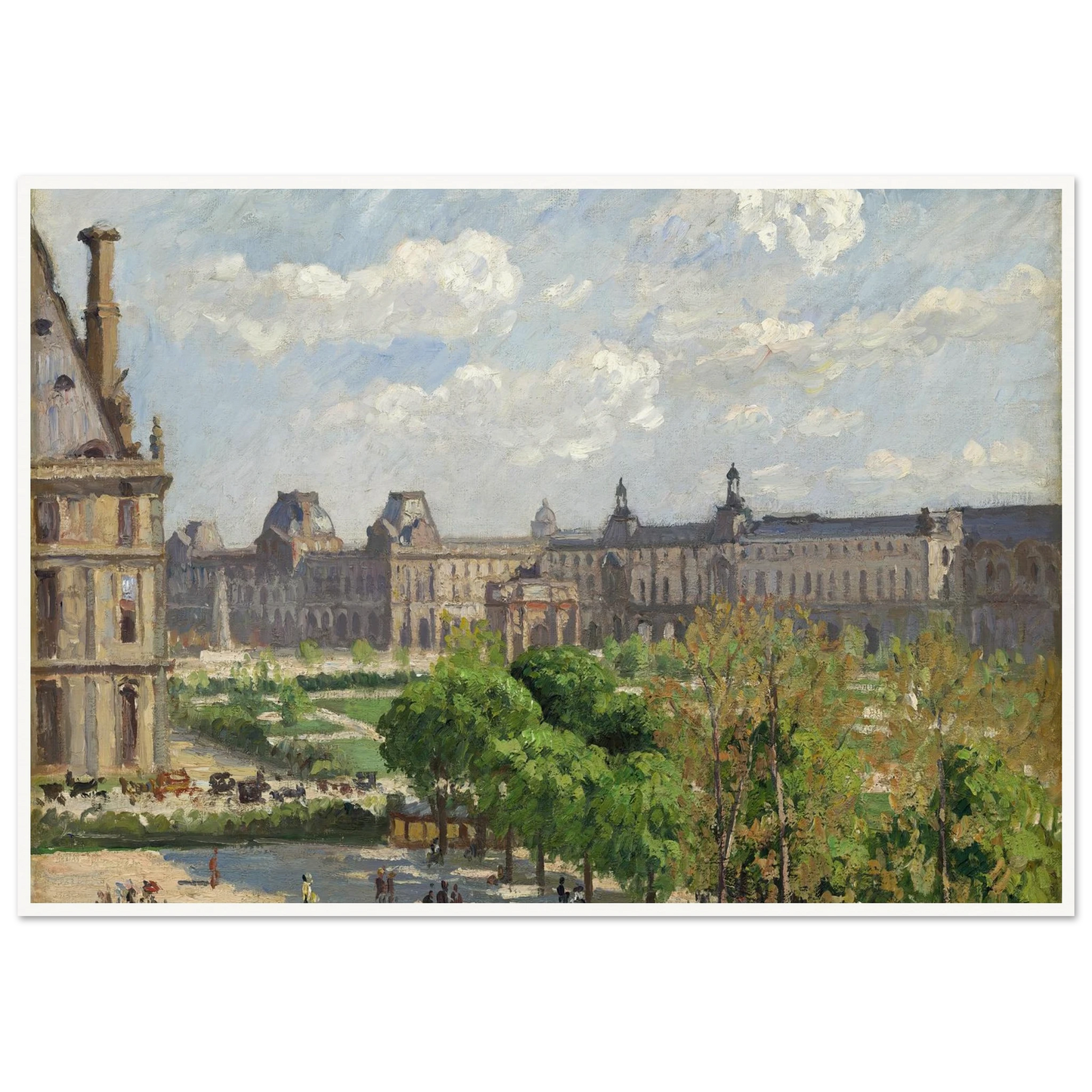 Place du Carrousel,Paris (1900) Art Print | Camille Pissarro - Framed Poster - 30x40 cm / 12x16″ - Black frame
